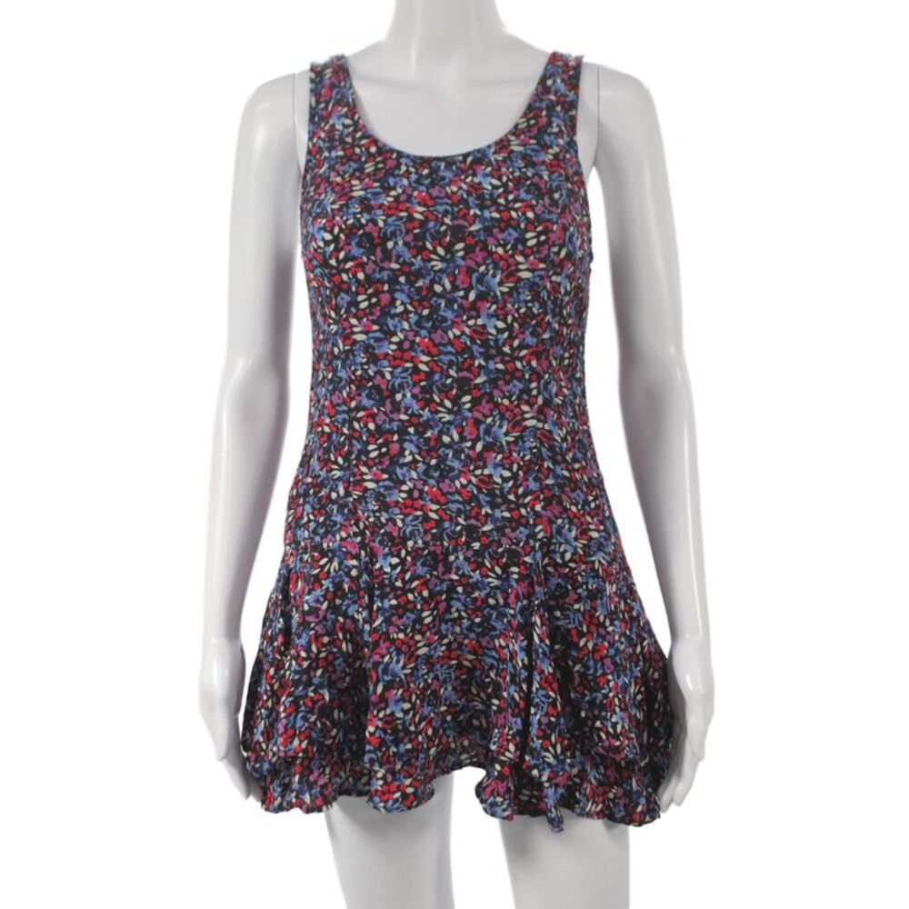 InWear Womens Mini Floral Scoop Neck Sleeveless Zip Dress Multicolor Size S
